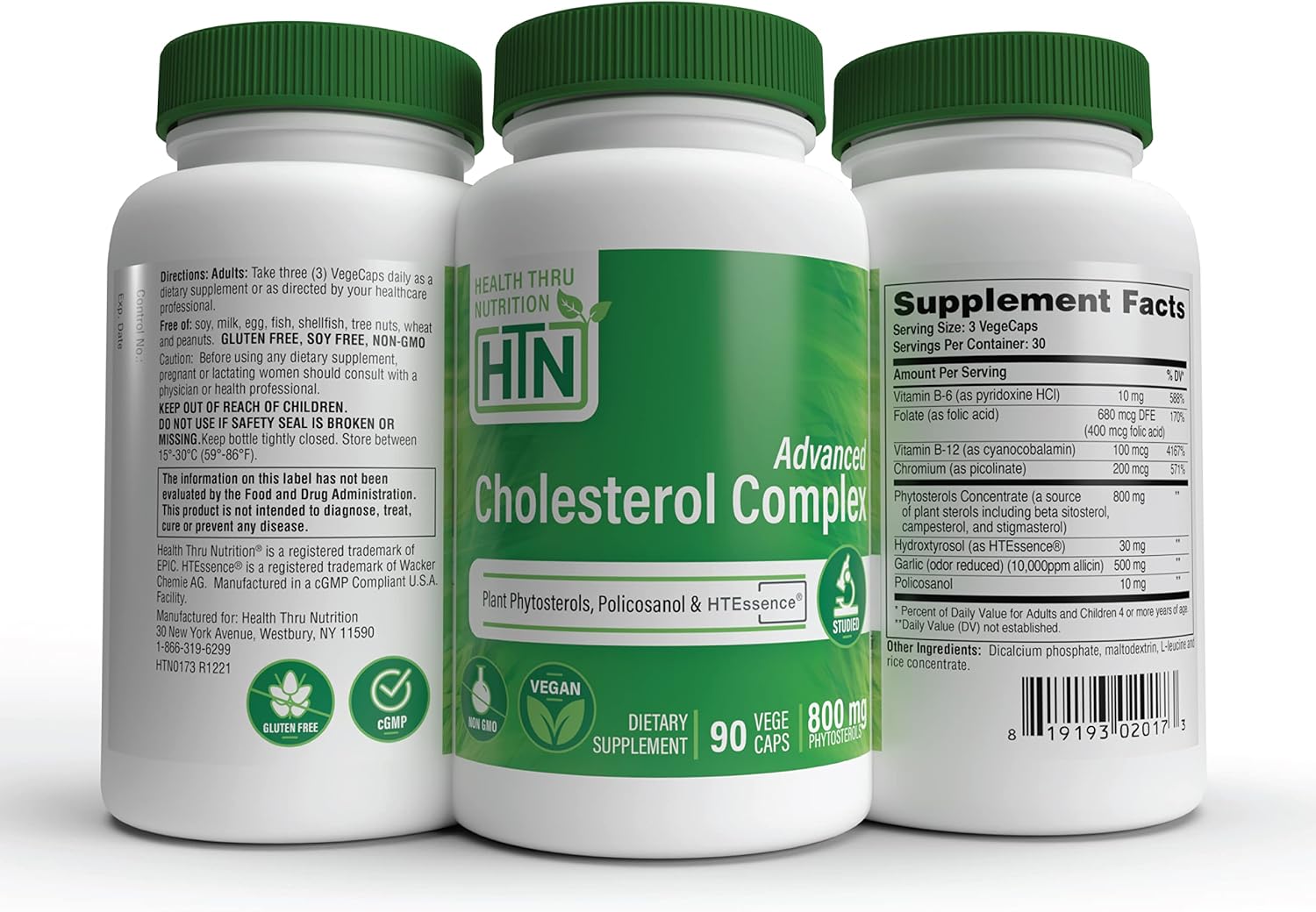 Health Thru Nutrition Advanced Cholesterol Complex | Lipid Metabolism Support | 90 Capsules