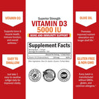 BioSchwartz Vitamina D3 5000 IU - 360 Cápsulas Blandas con Aceite de Oliva
