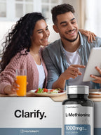 Horbäach L-Metionina 1000mg | 100 Cápsulas | No-GMO, Sin Gluten | Aminoácido Esencial