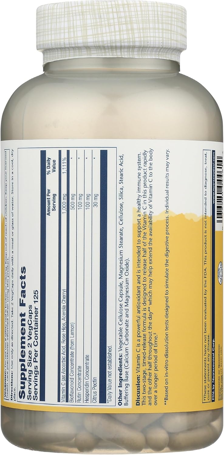 Solaray Super Bio C Tamponada - 250 Cápsulas Vegetarianas