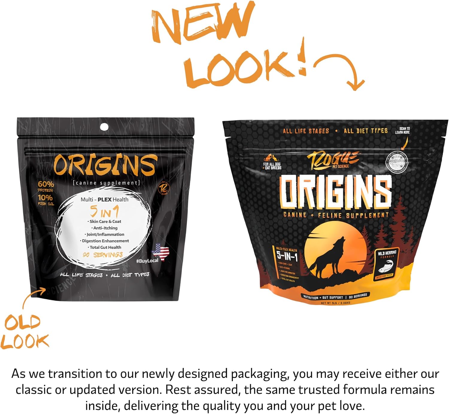 Origins 5-in-1 Dog Supplement - Rogue Pet Science - 5 lb