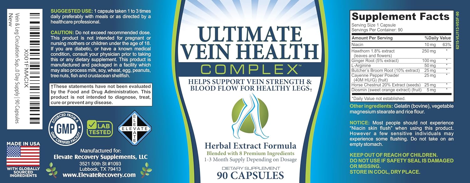 Leg & Vein Circulation Supplement – 8-in-1 Formula
