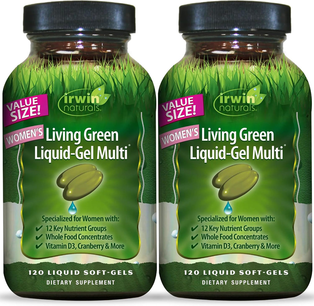 Irwin Naturals Multivitamínico Líquido en Gel Living Green para Mujeres - 120 Cápsulas