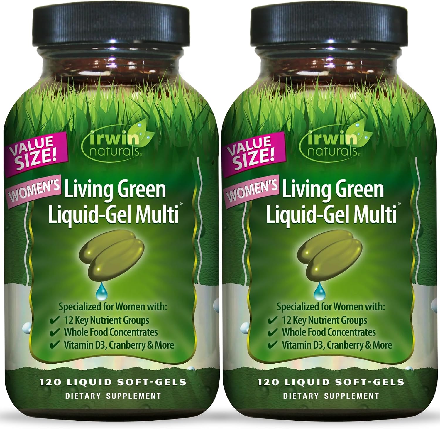 Irwin Naturals Multivitamínico Líquido en Gel Living Green para Mujeres - 120 Cápsulas