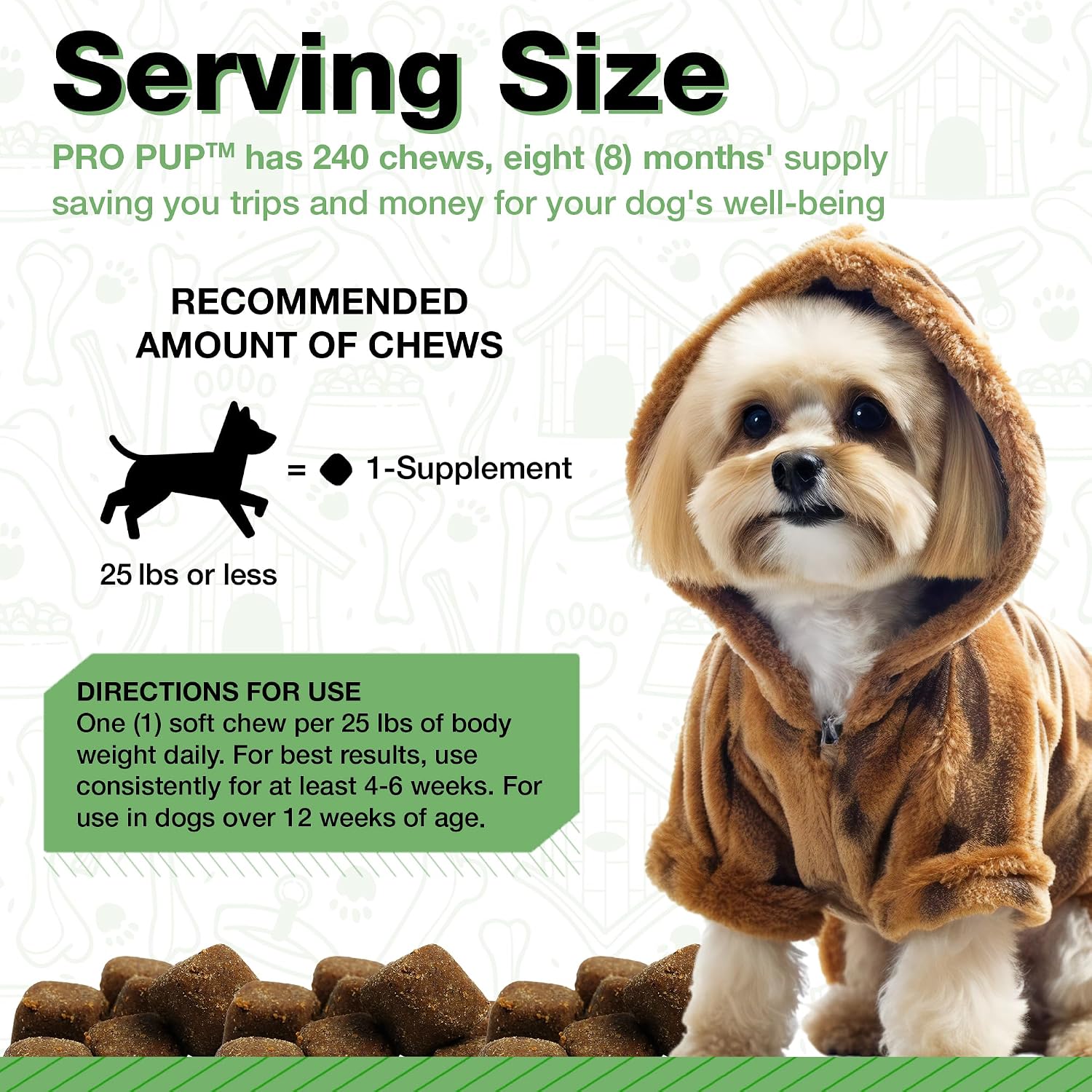 Probióticos para Perros Pawlife - 240 Masticables Sabor Calabaza