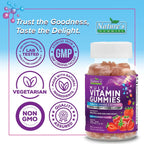 Multivitamin Gummies para Adultos - Multivitamínico Completo en Gominolas para Mujeres y Hombres - Vitaminas A, C, D, E, B12 y Zinc - 60 Gominolas Vegetarianas