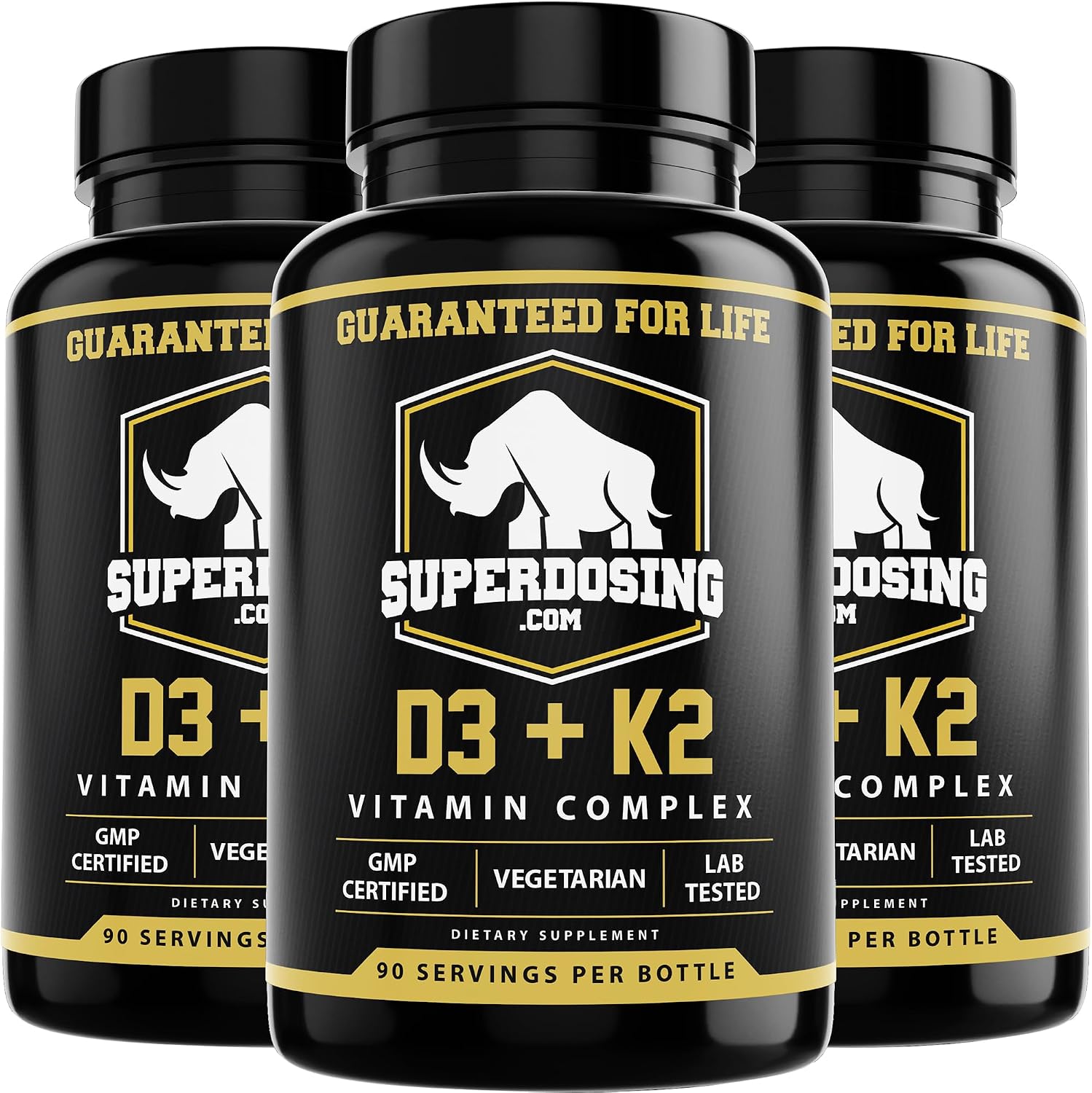 Max Strength Vitamina D3 10000 UI y K2 1500 mcg - 1 Botella