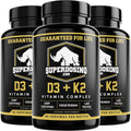 SuperDosing.com Vitamina D3 10.000 UI y K2 1.500 mcg MK-4 (Pack de 3 Botellas)