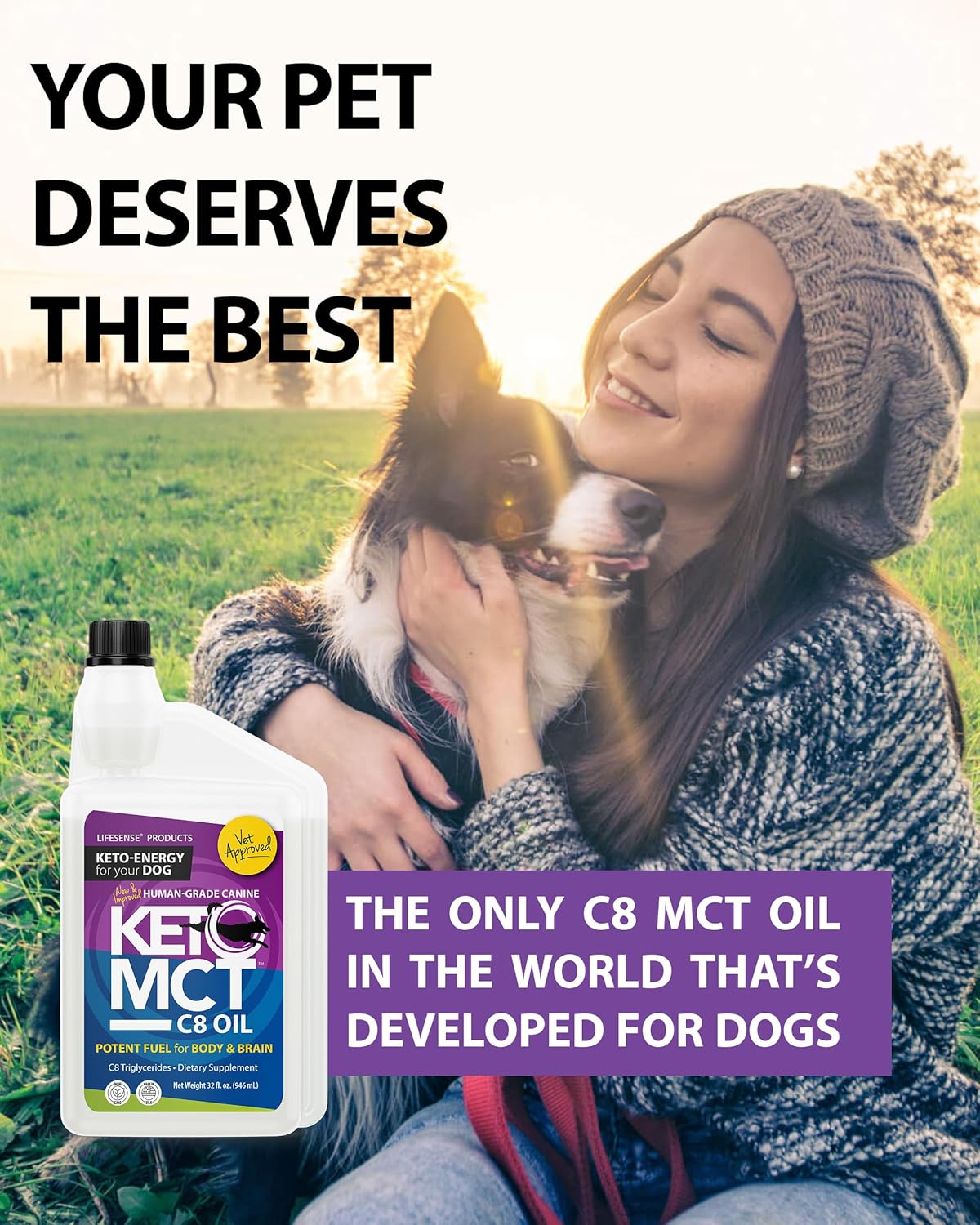 LifeSense Aceite MCT C8 para Perros - 946 ml