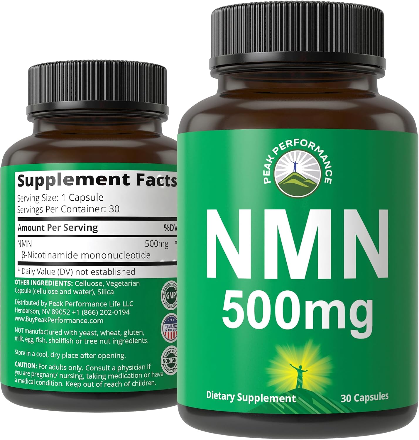 NMN Estabilizado 500mg por Cápsula - Nicotinamida Mononucleótido - Alta Potencia (2 Cápsulas = 1000mg)