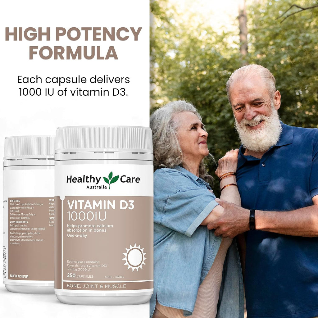 Healthy Care Vitamina D3 1000 UI 250 cápsulas blandas