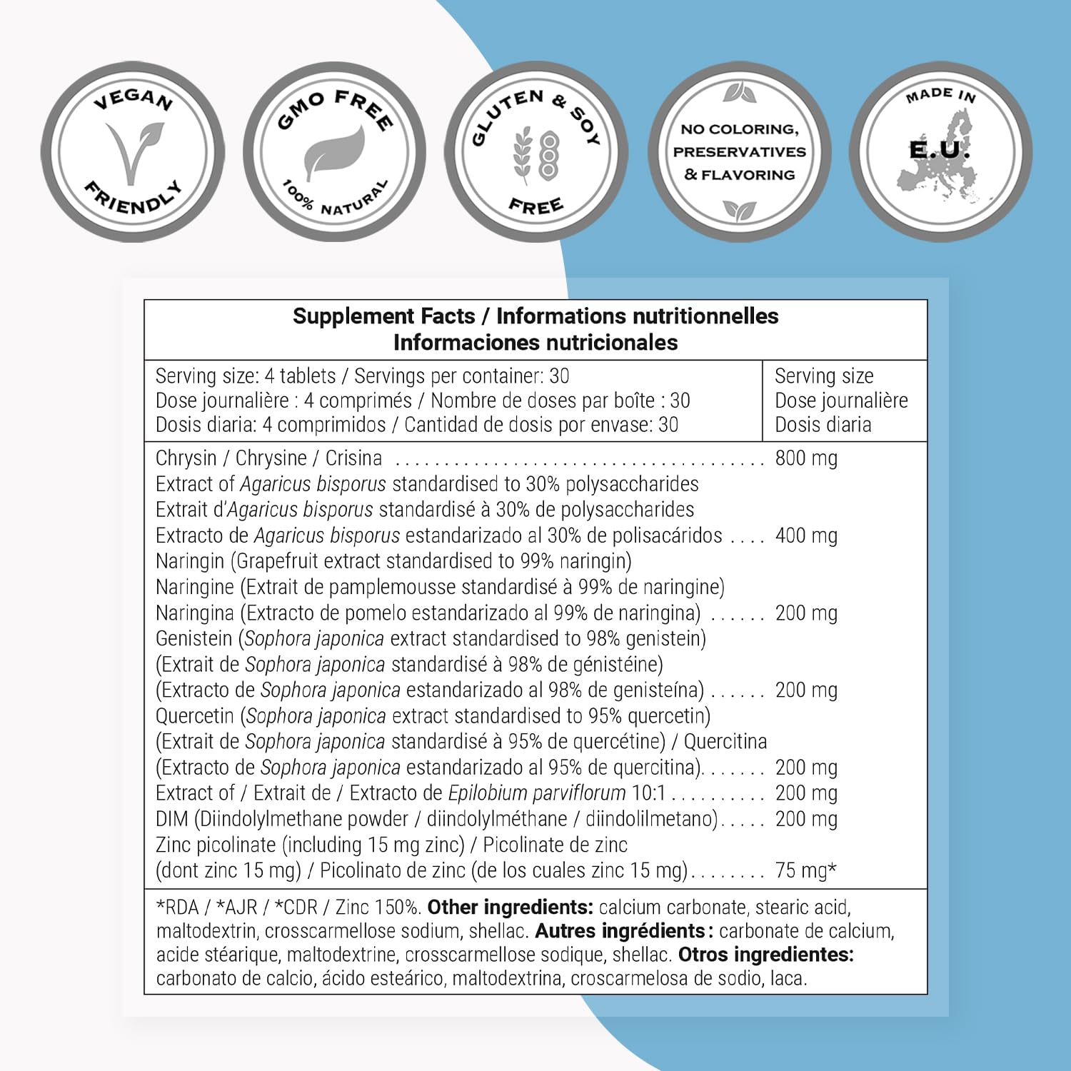 Supersmart - Natural Anti Aromatase Support (Fórmula Avanzada) - 120 Comprimidos