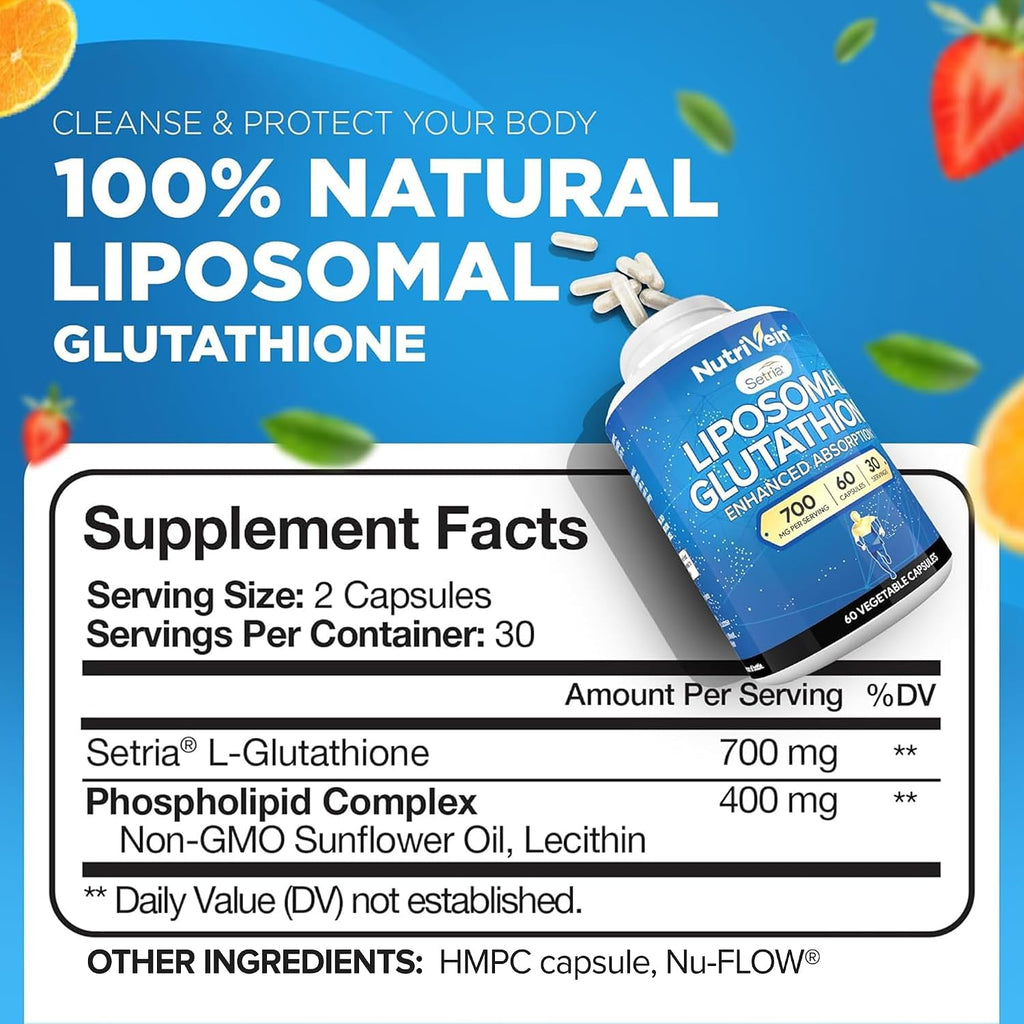 Nutrivein Premium Glutatión Liposomal 700 mg – 60 Cápsulas