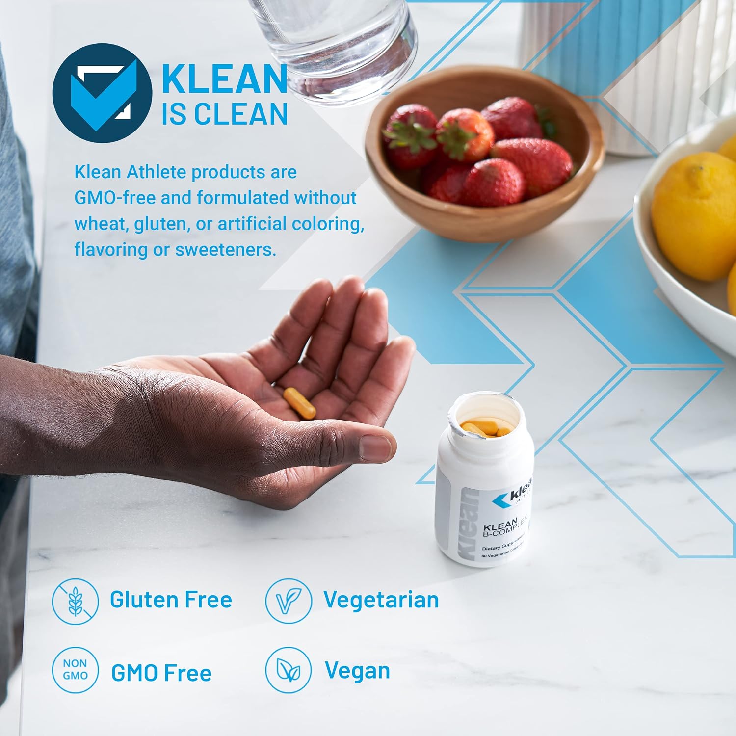 Klean Athlete Klean B-Complex | Complejo B para Energía y Rendimiento Deportivo | 60 Cápsulas Vegetales