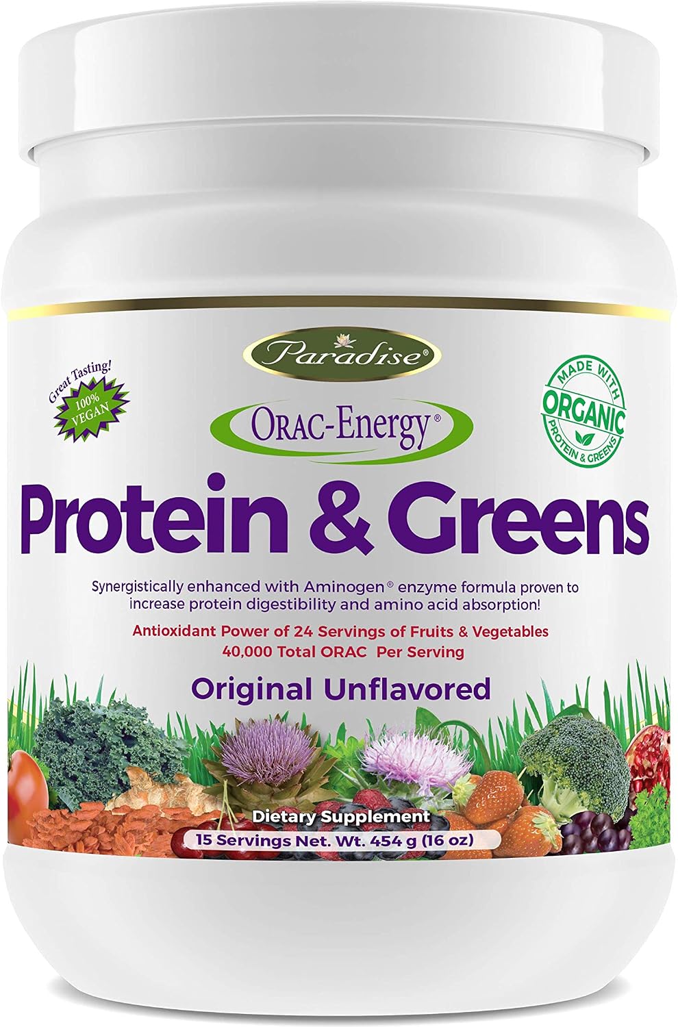 Paradise Herbs Orac Energy, Proteína y Verduras, 397 g