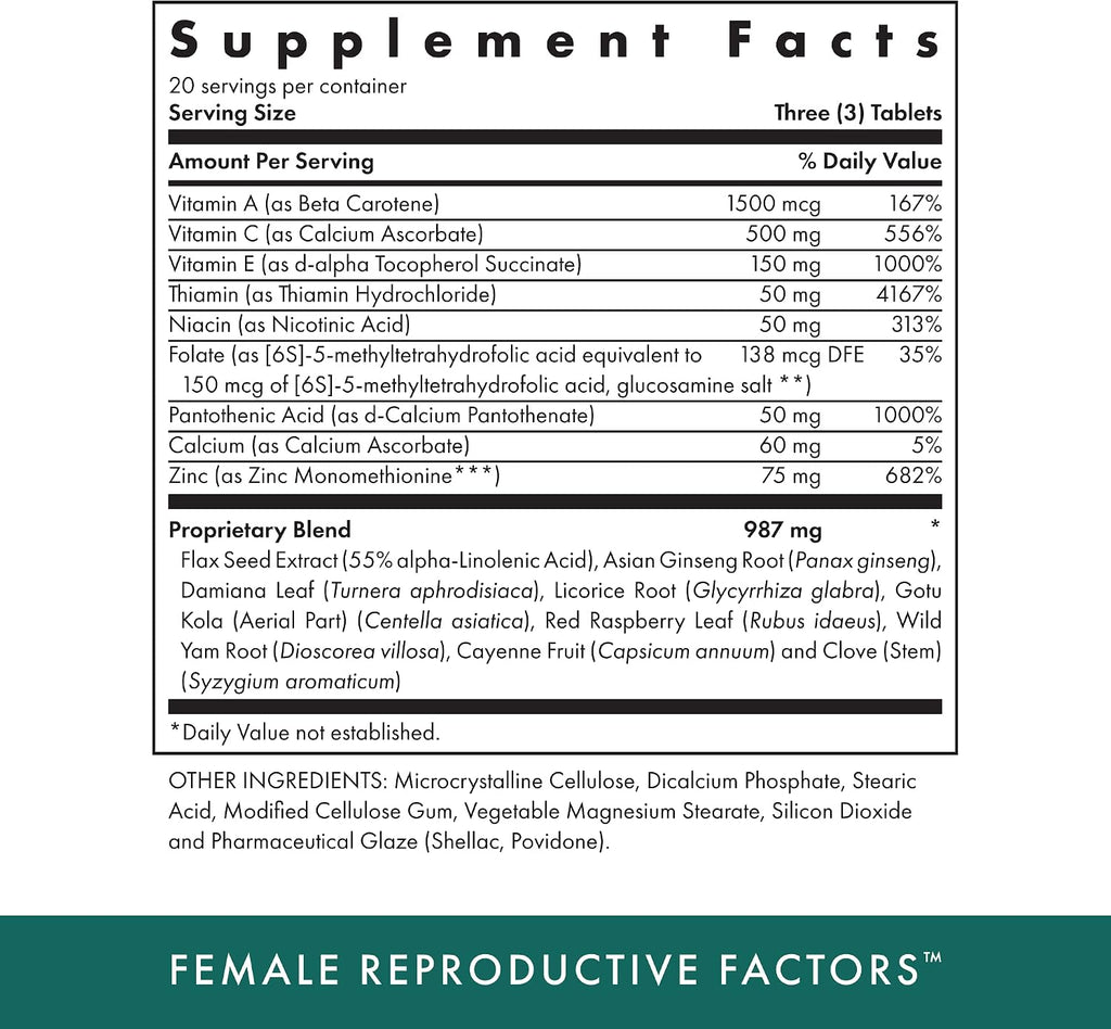 Michael's Health Naturopathic Programs Factores Reproductivos Femeninos - 60 Comprimidos Vegetales