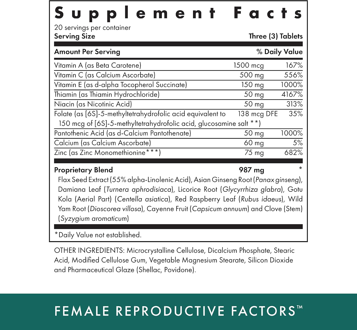 Michael's Health Naturopathic Programs Factores Reproductivos Femeninos - 60 Comprimidos Vegetales