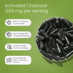 NaturaLife Labs Carbón Activado 1200 mg por dosis - 100 Cápsulas Veganas - No GM, Sin Gluten, Vegano