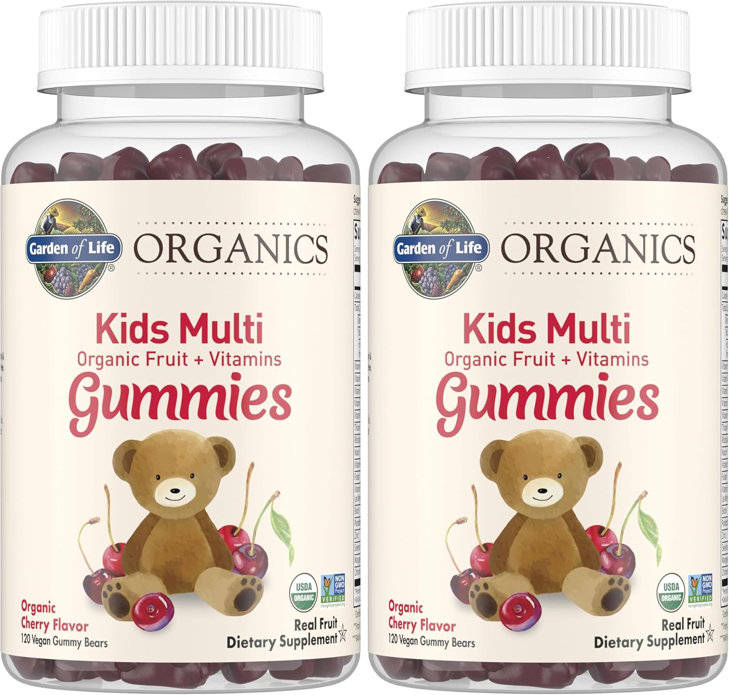 Garden of Life Organics Vitaminas para Niños en Gomitas – Multivitamínico Completo con B12, C y D3, Sabor Afrutado, USDA Orgánico, Non-GMO, Vegano, 120 Gomitas