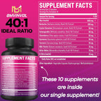 BMVINVOL Inositol Supplement - Myo-Inositol and D-Chiro Inositol Ideal 40:1 Ratio - Plus Berberine, Cinnamon, Ashwagandha + 5 More - 30 Capsules