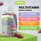 Viteey Multivitamin Gummies 8in1 Immune Support Supplement with Probiotics