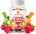 Natures Aid Gominolas de Vitamina D3 y K2 sin Azúcar con Calcio, Magnesio, Vitamina C y Zinc - 60 Gominolas Veganas