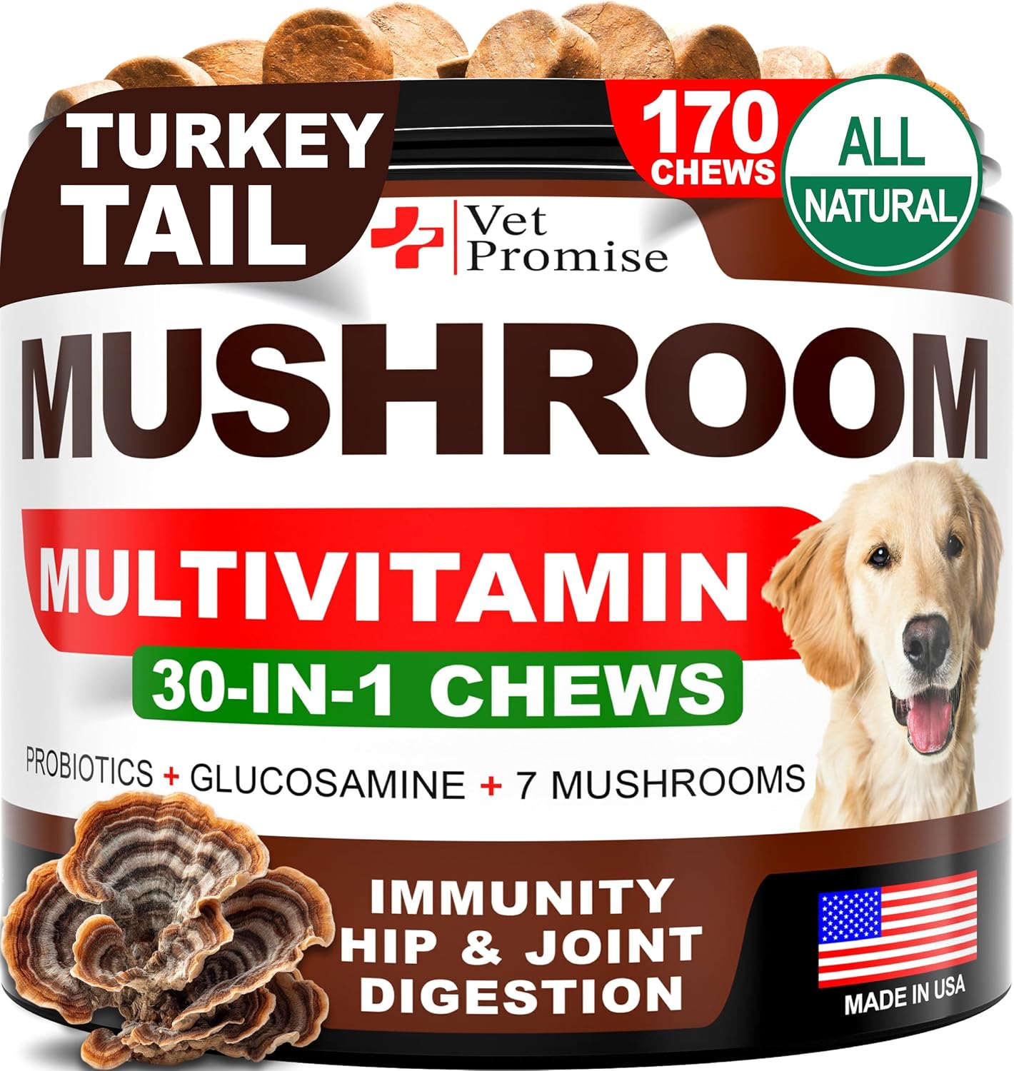 Multivitamínico masticable para perros con glucosamina - 120 comprimidos
