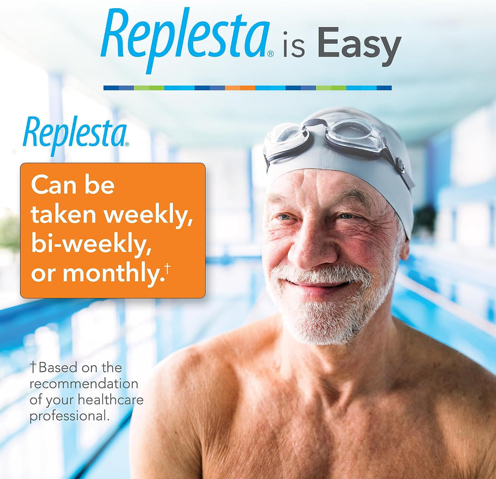 Replesta 50.000 UI Vitamina D3 (Colecalciferol) – Comprimido Masticable Semanal – Sabor Naranja Natural – 4 Unidades