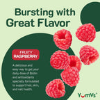 YUM-V'S Gomitas Multivitamínicas para Adolescentes con Biotina y Antioxidantes – Sabor Frambuesa – 60 Gomitas