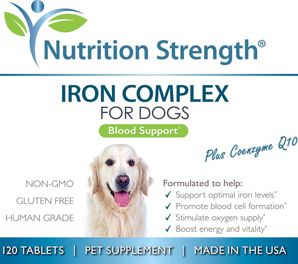 Hierro para Perros con Anemia - Suplemento Nutrición Strength, 120 Comprimidos Masticables