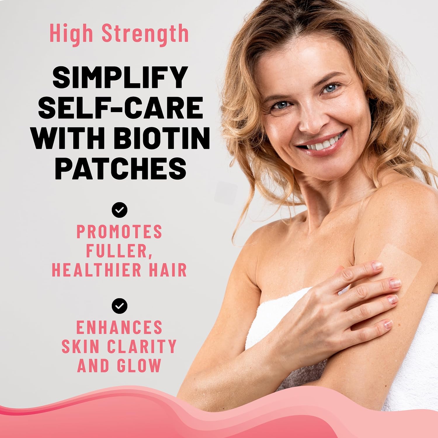 TOLEVITA Parches de Biotina - 36 Parches | 7.5 mg de Biotina con Vitaminas y Minerales Esenciales | Para el Mantenimiento del Cabello, Piel y Uñas
