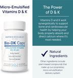 BIOTICS RESEARCH Bio-DK Caps – Vitamina D3 y K2 Emulsificada (60 Cápsulas)