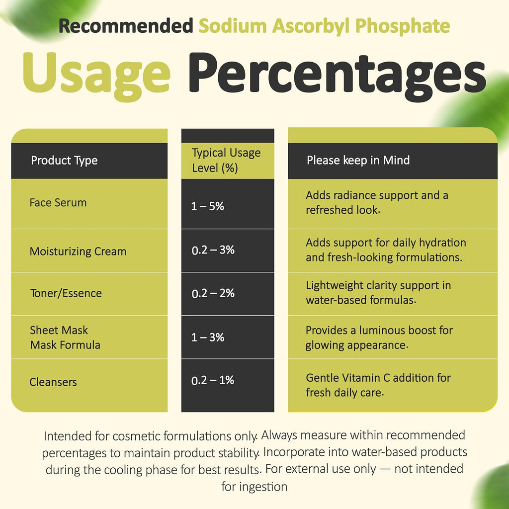 Sodium Ascorbyl Phosphate (SAP) en Polvo – Derivado Estable de Vitamina C para Cuidado de la Piel DIY (56 g)