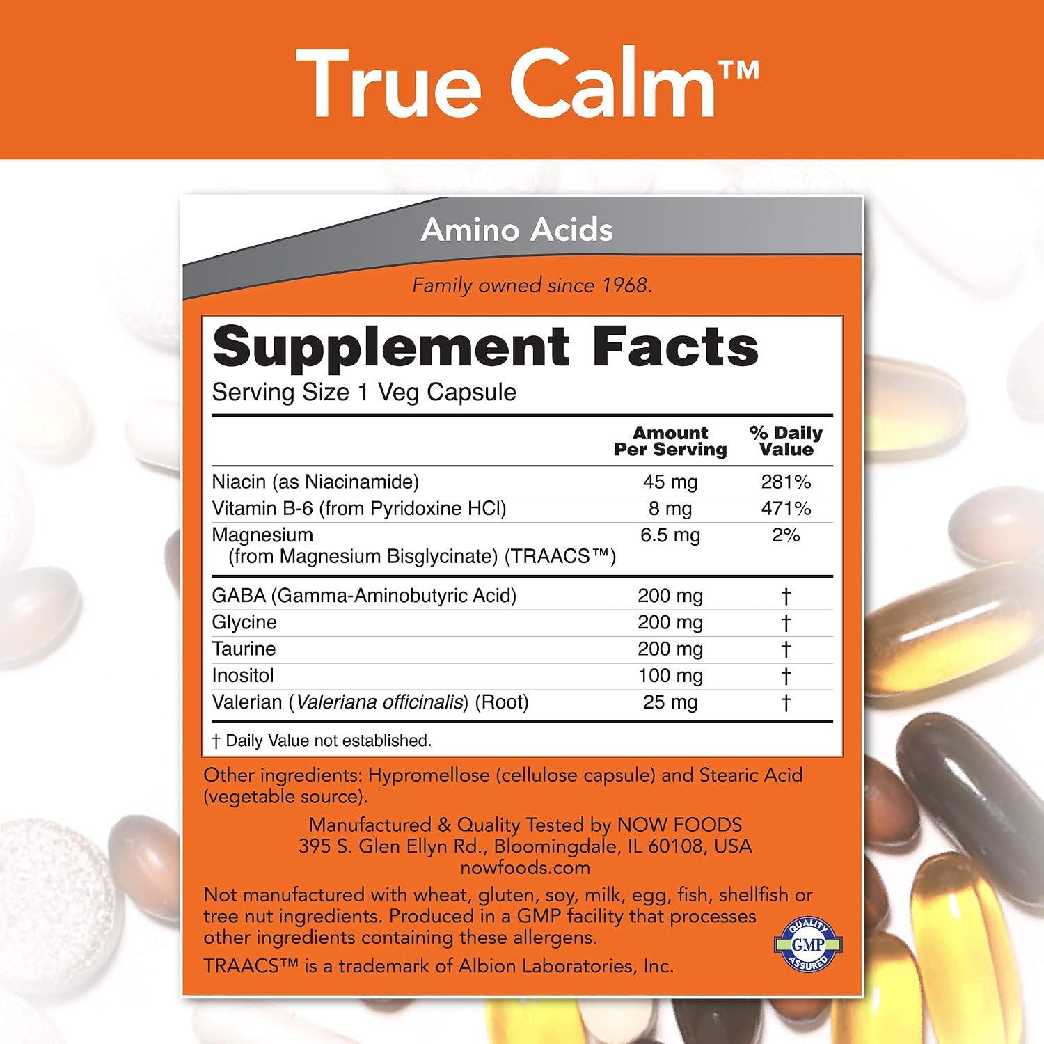 NOW Foods True Calm 90 cápsulas (Paquete de 4)