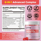 Myo-Inositol & D-Chiro Inositol Gomitas - Vitaminas B6, B12 y Folato - 60 Unidades