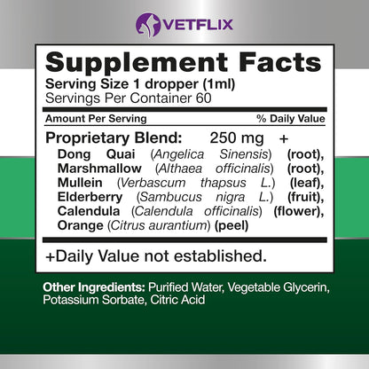 Vetflix Alivio para la Tos en Perros y Gatos – Saúco: Rico en antioxidantes, contribuye al funcionamiento normal – Image 2