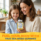 TrueSeaMoss Irish Sea Moss Gummies con Bardana y Fucus – Fórmula para Adultos y Niños – 60 Gominolas
