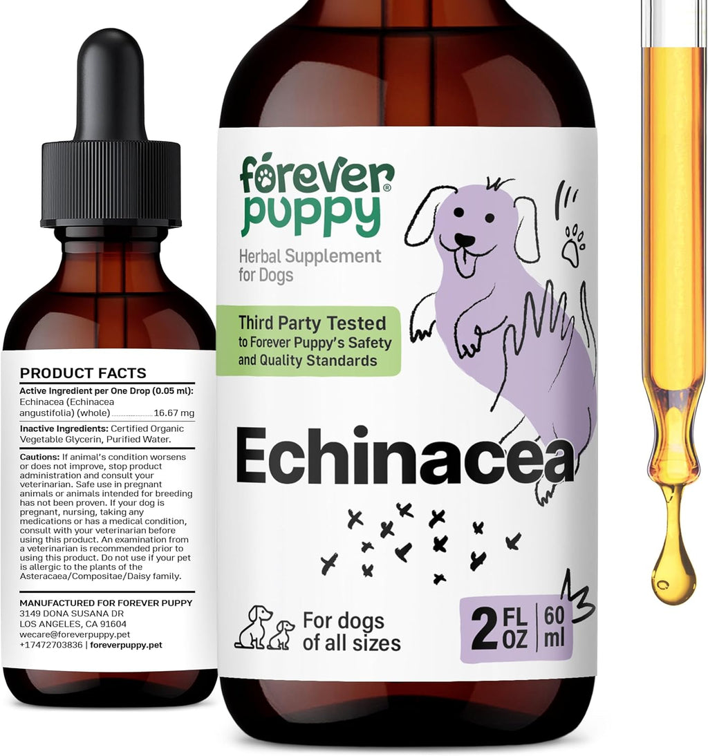 Forever Puppy Gotas de Echinacea para Perros - 2 oz (59 ml) | Apoyo Inmunitario Natural