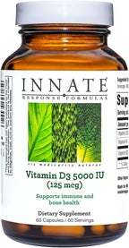 INNATE Response Formulas Vitamina D3 5000 UI con K2 y K1 – 60 Cápsulas Vegetarianas