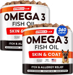 STRELLALAB Masticables para Alivio de Alergias y Picor en Perros con Omega 3: Apoyo para Piel y Pelaje con Aceite de Pescado, Calabaza y Enzimas para Perros y Gatos — Sabor Pollo BBQ - 180 unidades