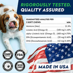 STRELLALAB Omega 3 para Perros - 540 Masticables de Aceite de Salmón - Sabor Pollo