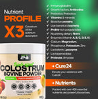 Cure24 Bovine Colostrum X3 - Calostro Bovino en Polvo, Sabor Melocotón Mango, 100% Puro y Natural