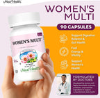 Maxi Health Multivitamínico para Mujeres – Fórmula Metilada con 23 Vitaminas y Minerales – 90 Cápsulas