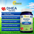 DHEA 100 mg, 200 cápsulas - Suplemento dietético de dehidroepiandrosterona