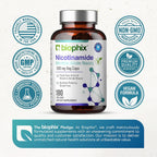 biophix B-3 Nicotinamida 500 mg 180 cápsulas - Fórmula de vitamina B3 sin enrojecimiento