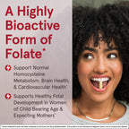 Jarrow Formulas Folato Metilado de Alta Potencia 400 mcg - Metilfolato Activo (5-MTHF), 60 Cápsulas Veganas
