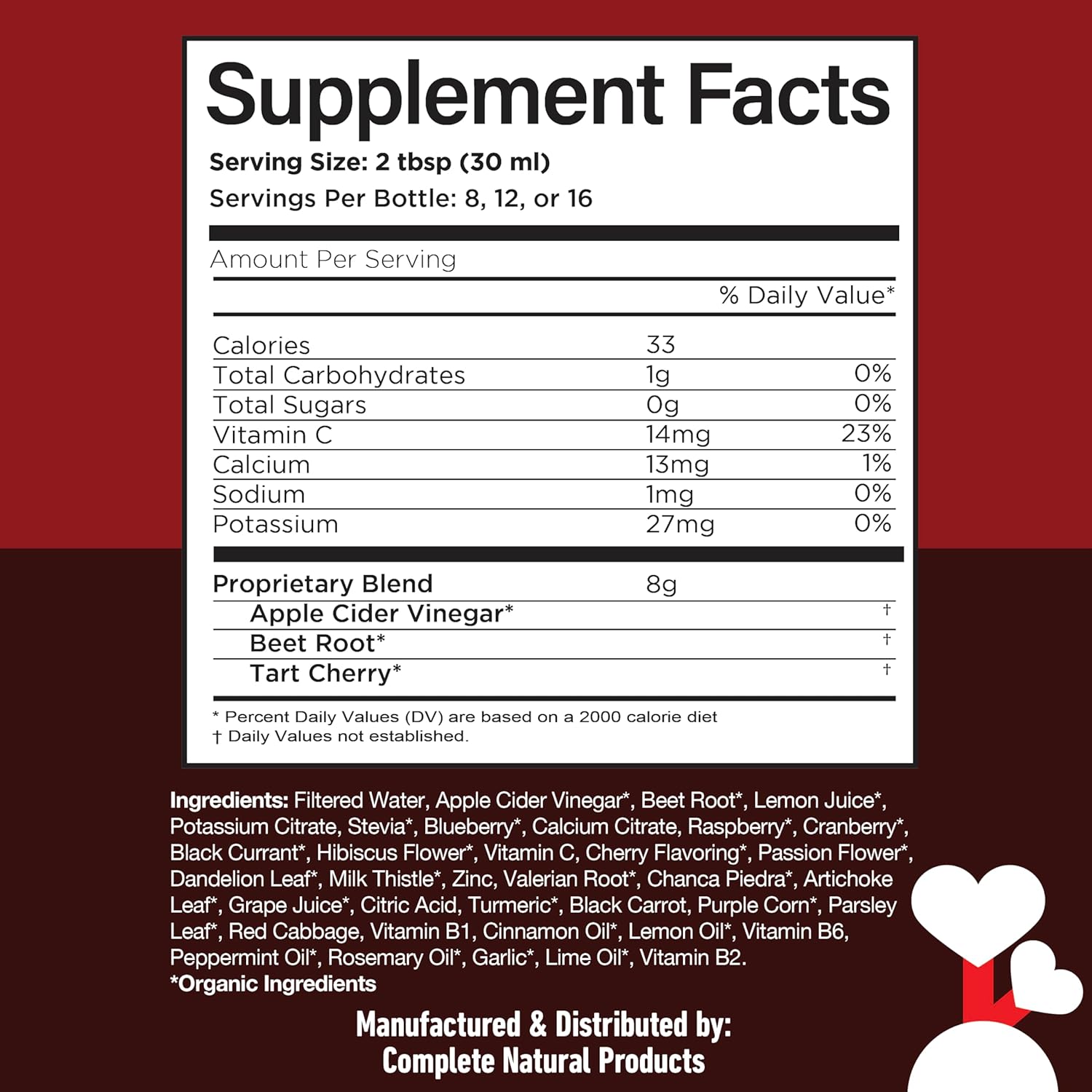 Complete Natural Products Uric Acid Complete - Suplemento Líquido para Apoyar la Eliminación de Ácido Úrico, Salud Renal y Circulación con Vinagre de Manzana, Cereza Ácida y Remolacha (237 ml)