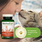 Spirited Paw Probiótico + Salud Intestinal - Apoyo Digestivo e Inmunológico para Perros y Gatos - Mezcla de Prebiótico, Probiótico y Postbiótico con Trigo Sarraceno Orgánico y Fibra de Raíz de Achicoria - 90 Cápsulas