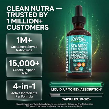 Clean Nutra Organic Sea Moss Drops - – Ashwagandha (Withania somnifera): Hierba adaptógena que puede ayudar a – Image 8