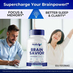 Brain Savior Cápsulas para la Memoria y Concentración - Fórmula Avanzada Nootrópica - Máxima Potencia (3 Pack)
